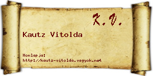 Kautz Vitolda névjegykártya